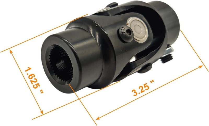 RABROPAR 3/4" 36 Spline X 3/4" DD Steering Shaft U Joint Single Universal Joint Coupling (Black, 3-1/4" Length) - Image 4